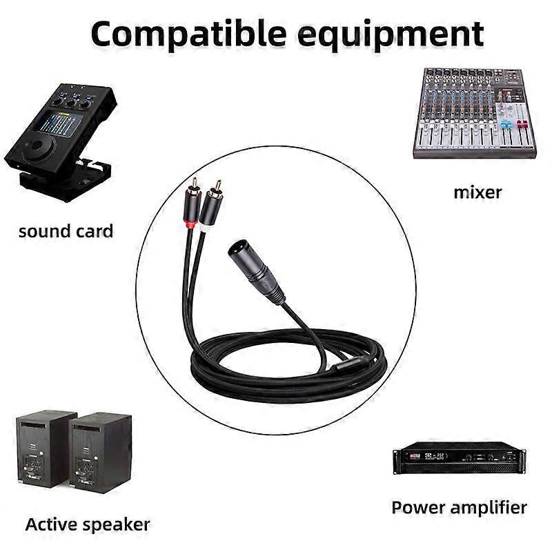 Stereo Audio Cable Amplifier Mixing Plug AV Cable 1M