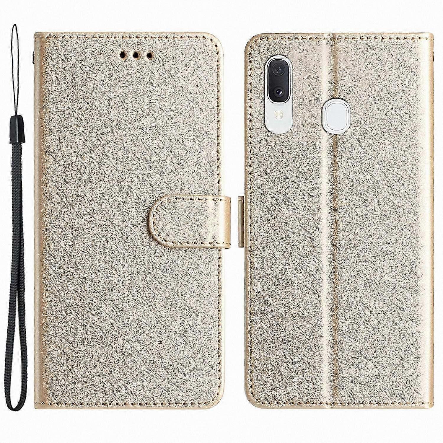 Galaxy A20e Magnetic Leather Wallet Case with Stand, Silk Texture, Protective Shell