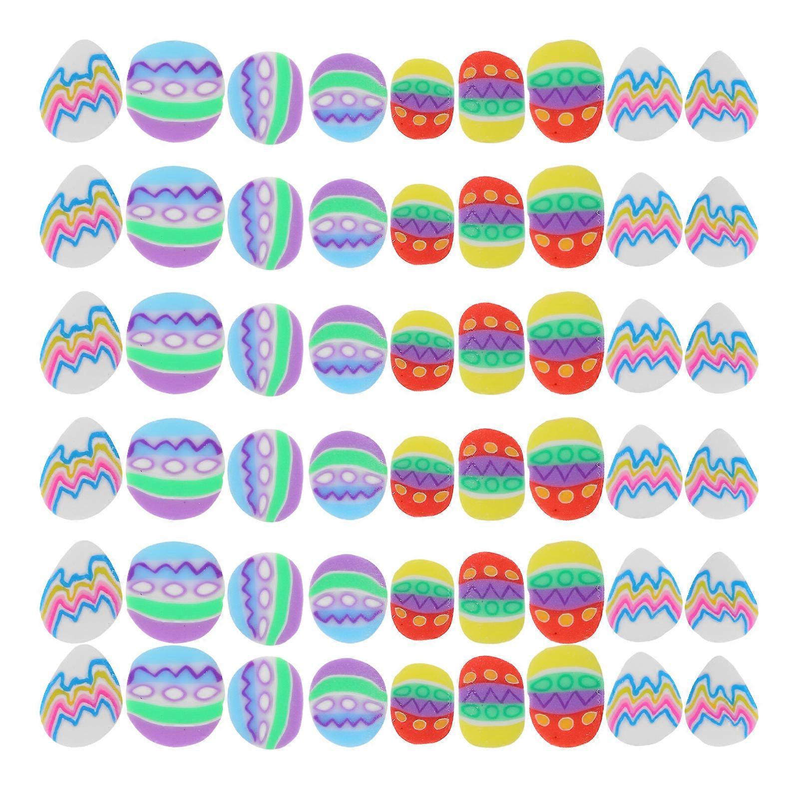 Multicolor Easter Egg Polymer Clay Beads for DIY Bracelet Making 50Packs
