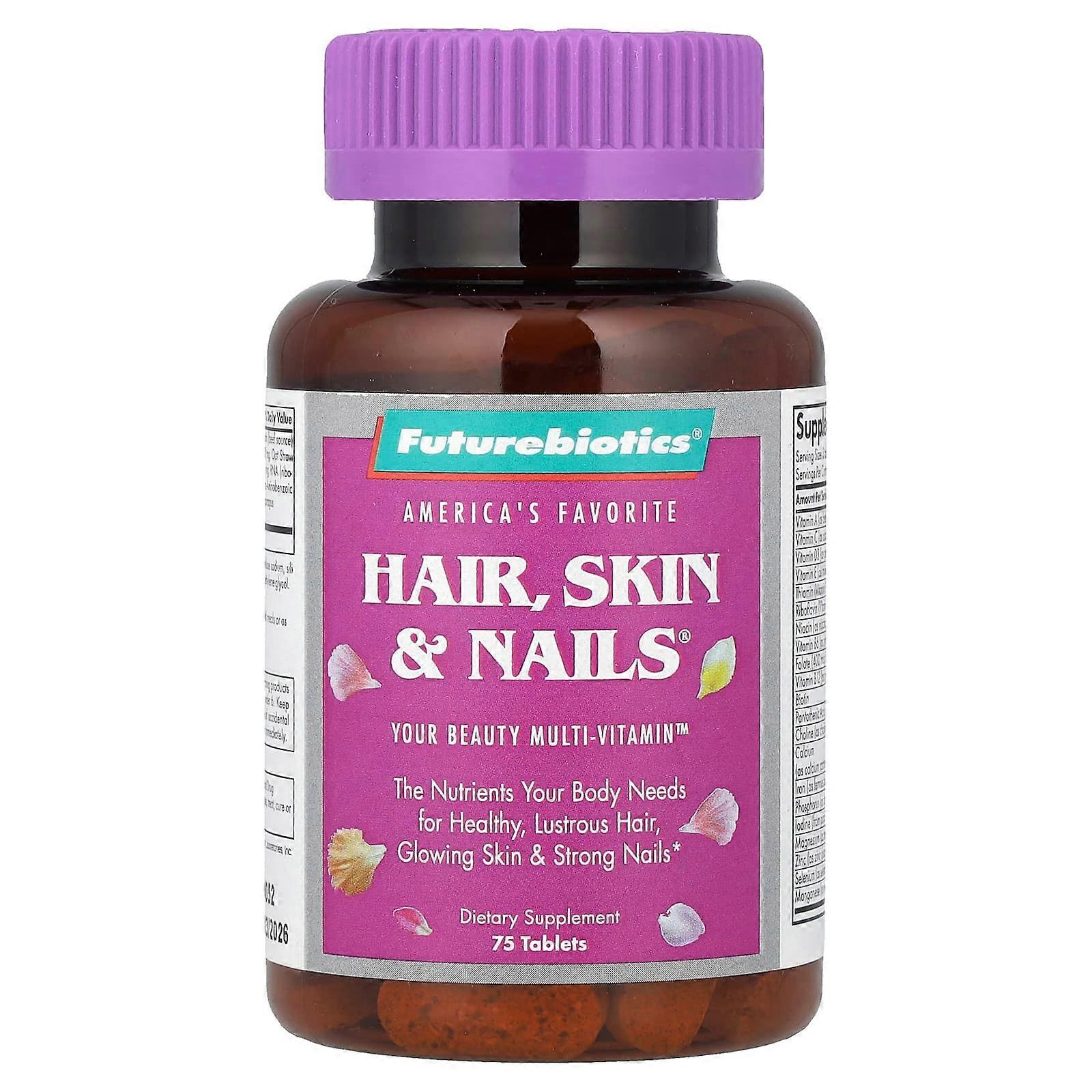 FutureBiotics, Hair, Skin & Nails, 75 Tablets