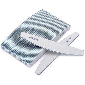 180/240 Grit Nail Files 25 Pack Double Sided Emery Boards for Natural Nails Manicure Pedicure
