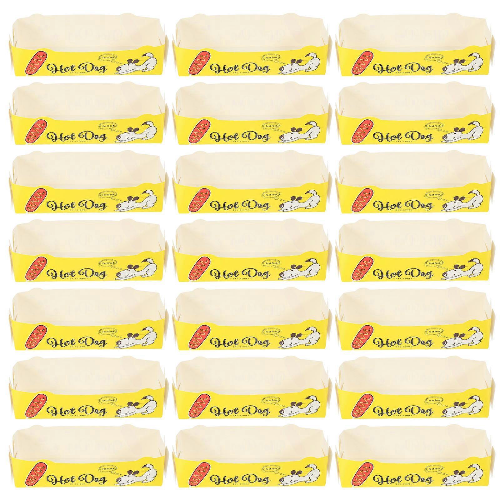 Hot Dog for Snack 50Pcs Yellow Paper