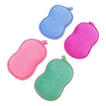 Child Bath Scrubber for Bath 4Pcs Adorable Assorted Color Sponge Set