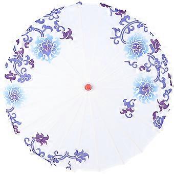 Japanese Silk Cloth Umbrella for Decor 1 Piece Classic Dance Umbrella with Blue Color