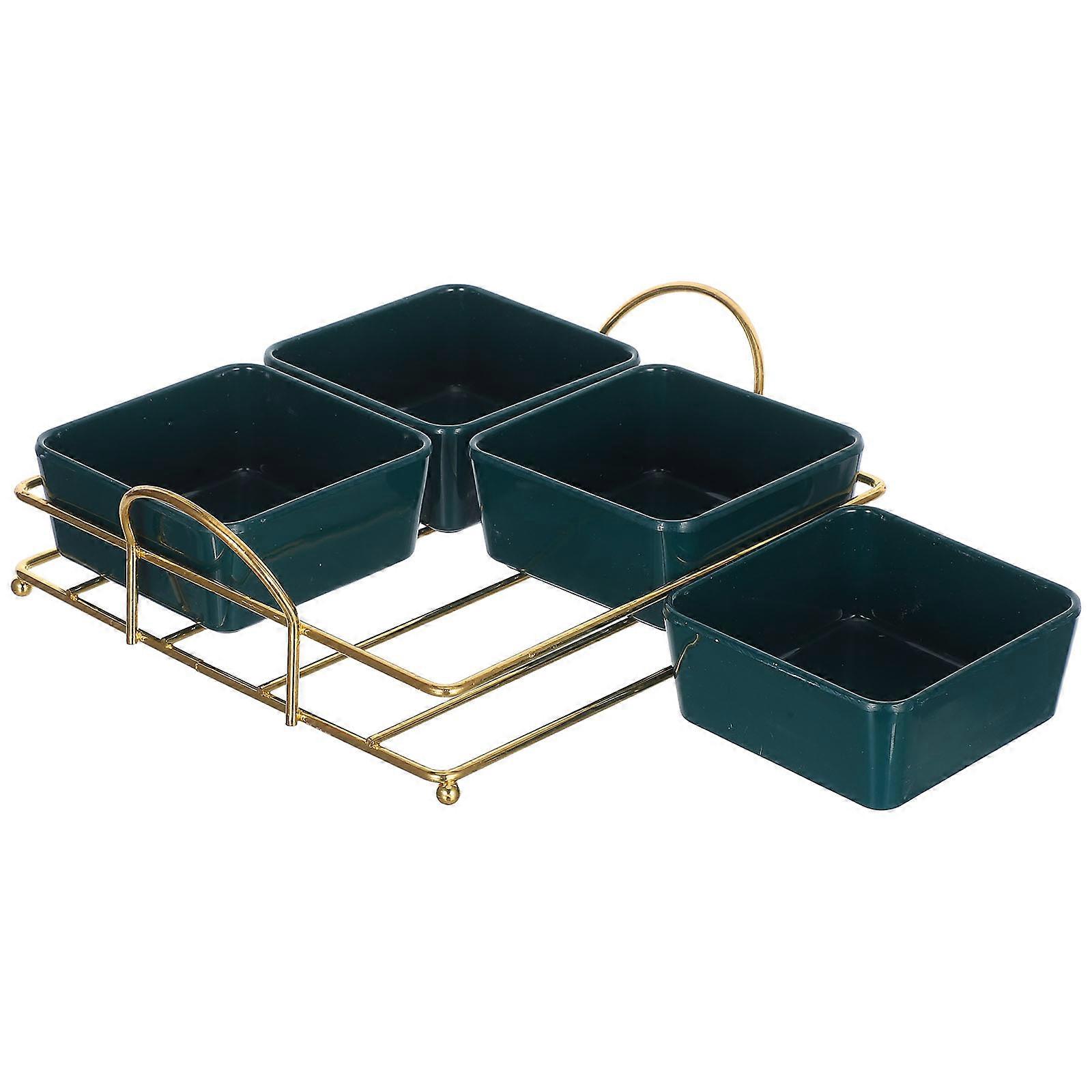 Snack Serving Divided Tray Dark Green for Fruit Serving 3Sets