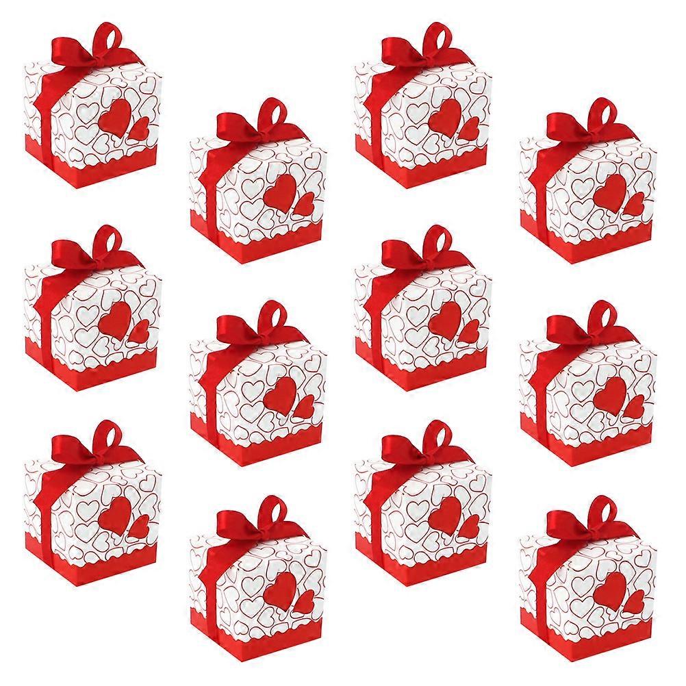 Candy Boxes Red Hearts Design Gift Container for Storage Use 50Pcs
