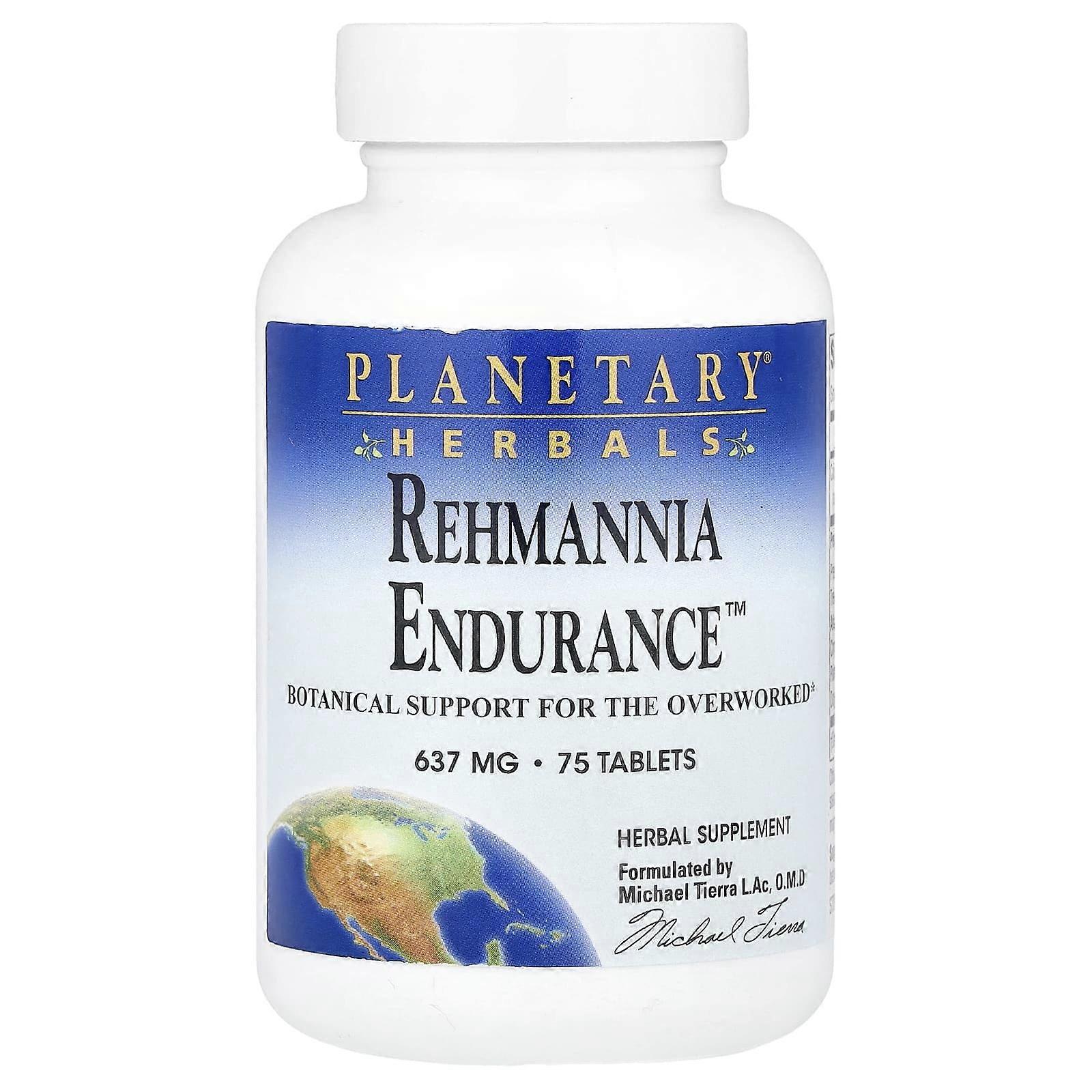 Planetary Herbals, Rehmannia Endurance™, 75 Tablets, 3-Pack