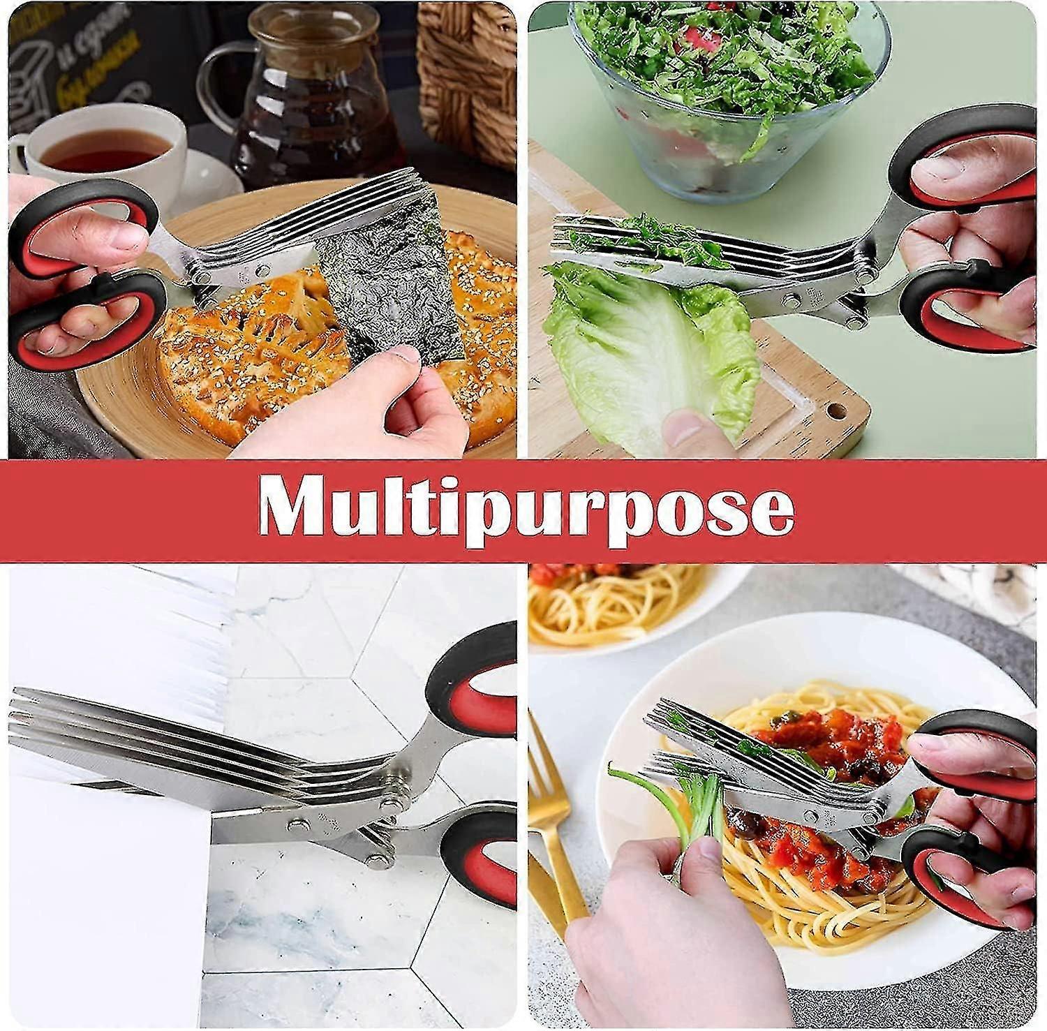 Black Multipurpose Scissors, Scissors, Spice Scissors, Garlic Scissors, 5 Blade Scissors, Herb Scissors, Kitchen Scissors