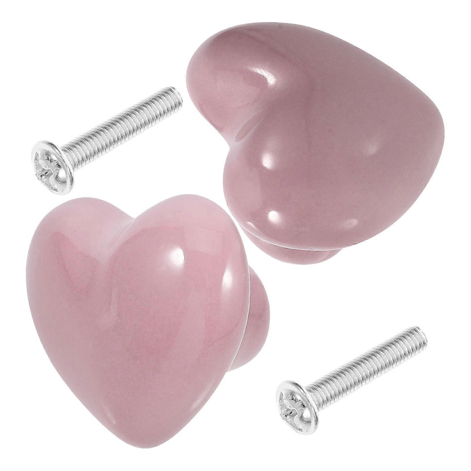 2pcs Heart Shape Ceramic Knobs Cabinet Furniture Knobs Replacement Knobs For Cabinets