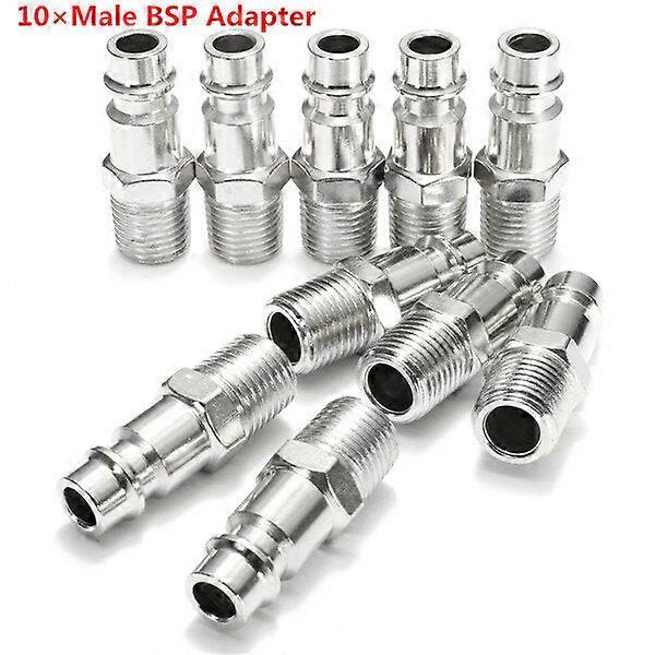 10Pcs 1/4inch Male/female Bsp Adapter Compressed Air Quick Coupling Hose
