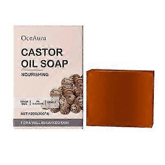 Natural Deodorant Soap for Fresh Skin, Gentle Cleansing Body Bar with Castor Oil