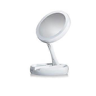 Lighted Makeup Mirror,Double Sided 10X Magnifying Mirror,Vanity Mirror with Lights,Folding Compact Mirror
