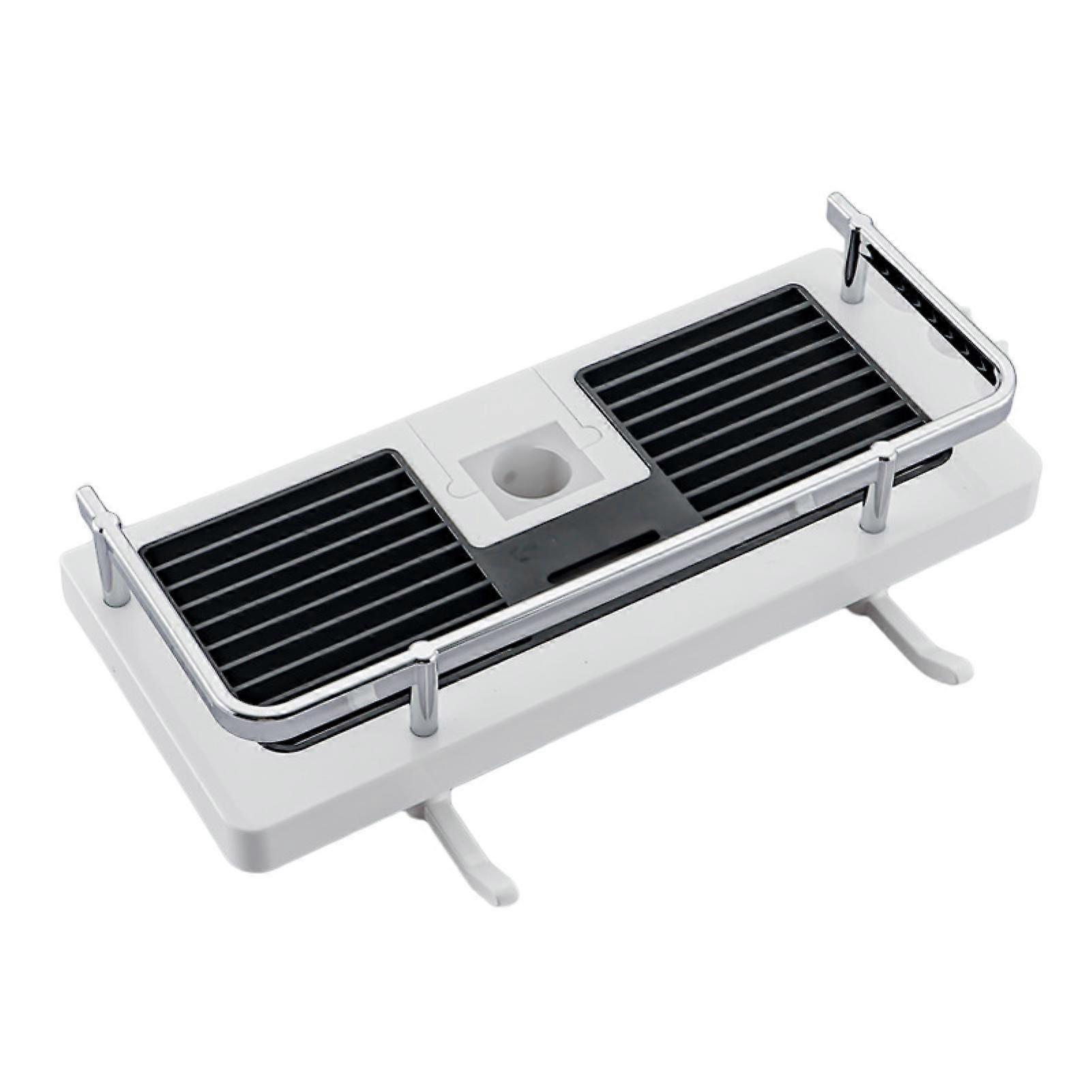 Shower Shelf Multifunctional No Drilling Adjustable Height Practical Hook Design Space-saving Draining Wall Mount Shower Storage Rack Tray Holder Orga