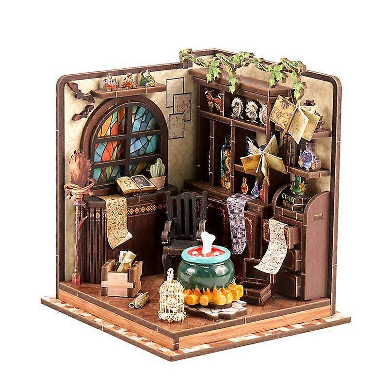 DIY Mini Potion Workshop Dollhouse Wooden Puzzle Model Kit