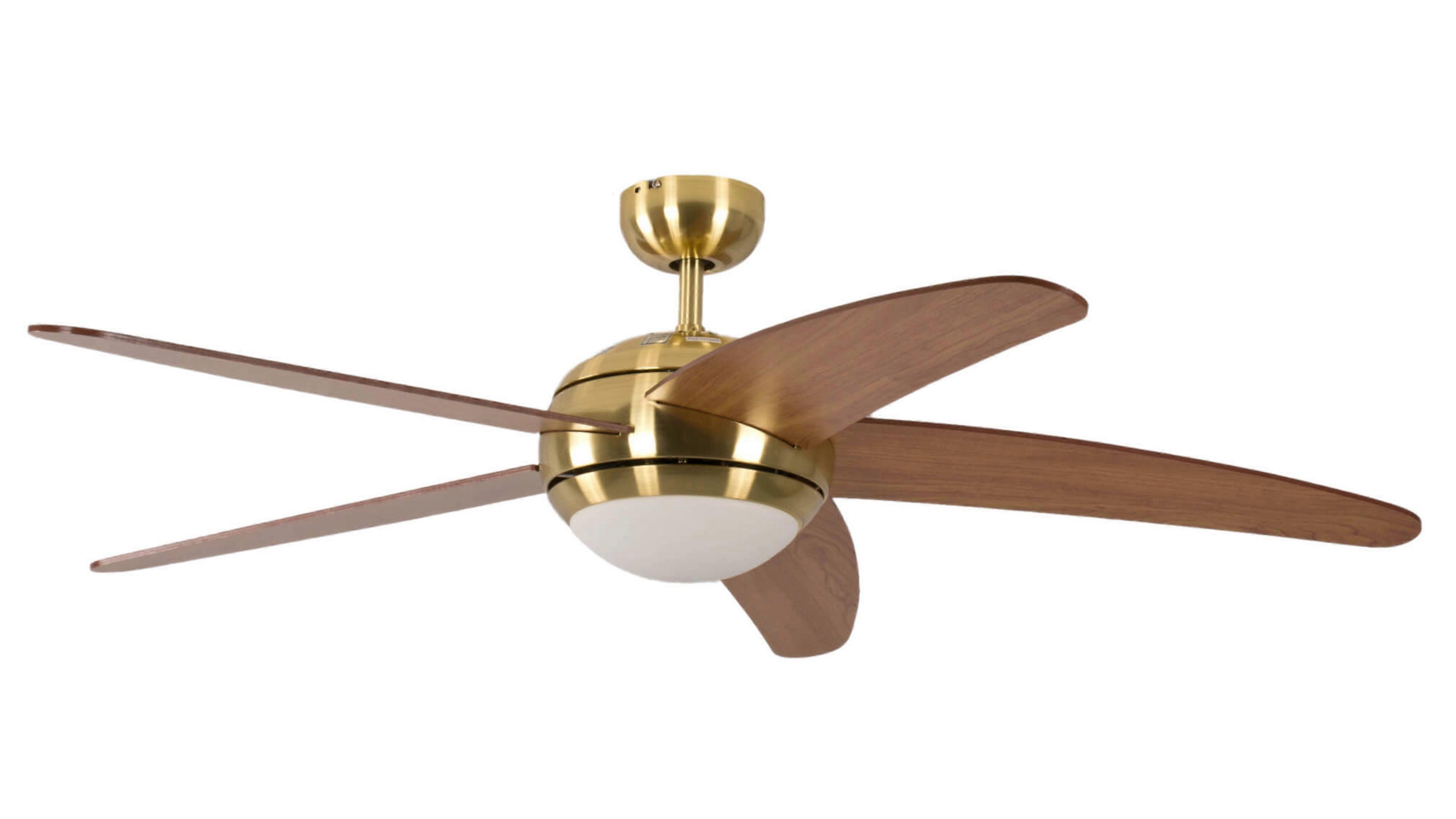 Ceiling fan Melton brass / maple with light