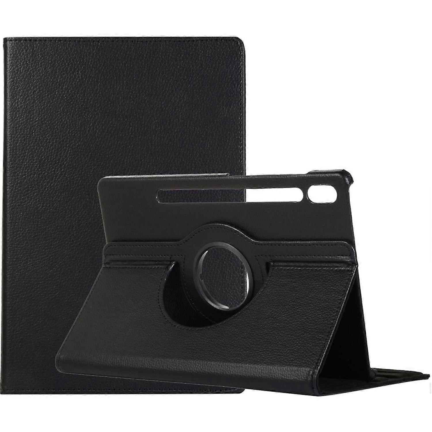 Faux leather case for Samsung Galaxy Tab S11 with 360-degree rotation design, black