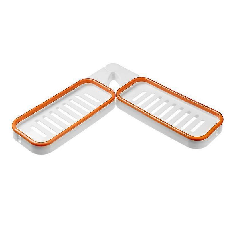Foldable Corner Shower Caddy No Drilling Self Adhesive (orange)