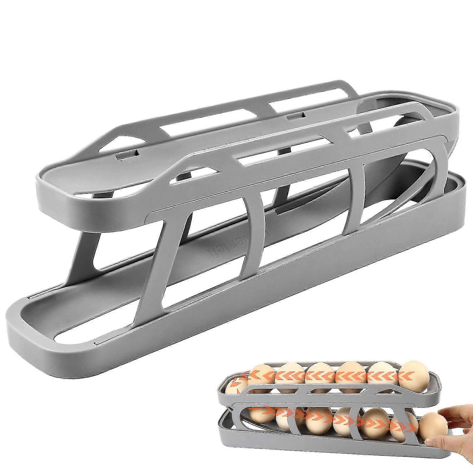 New,Egg Dispenser Automatic Egg Roller Refrigerator Rolling Egg Holder Automatically Rolling Egg Storage Container for Kichen