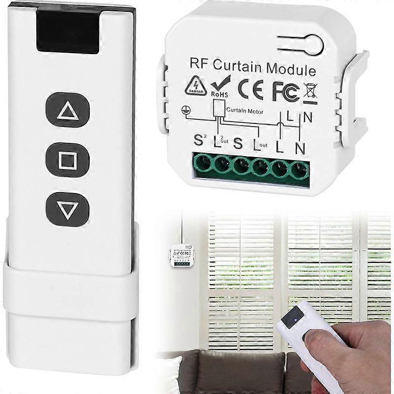 Wireless Roller Shutter Control Kit 230V RF Remote And Receiver Module