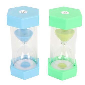 2 pz 5 minuti di sabbia che impedisce le cadute Coperchio superiore esagonale Timer a clessidra per giochi per bambini Decorazione della cucina dell'aula