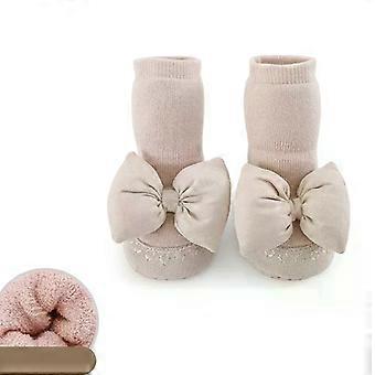born Sock Shoes Korean Fashion Bowknot Non-slip Floor Calf Sock Shoescompatible withBaby Girl Autumn Winter Cotton First Walker