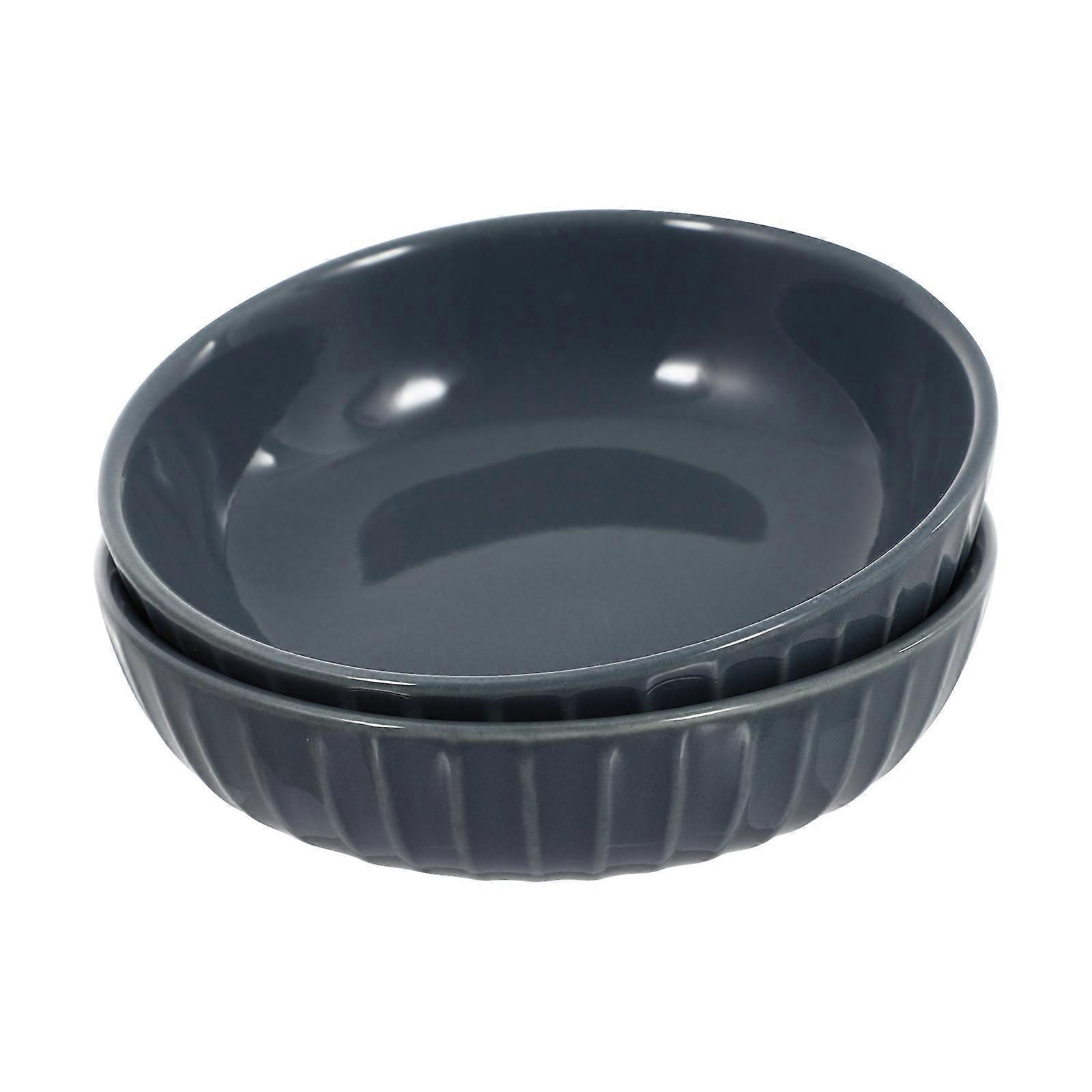 Blue Ceramic Sauce Dipping Plates for Serving 2Pcs Practical Storage