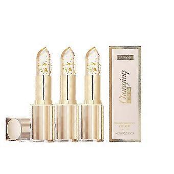 Transferproof Color Changing Lipstick, Natural Moisturizing Lip Balm, PH Lip Gloss, Long Lasting, Gold Foil Finish