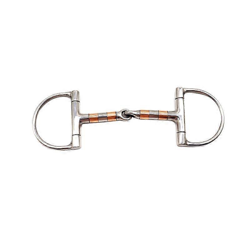 D-Ring Snaffle Bit with Copper-Coloured Bands, 2 Sizes