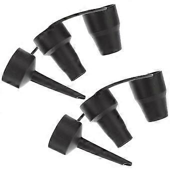 2 sets 3 maten plastic mondstuk pomp mondstuk kop luchtinflator adapter vervangende sproeiers (zwart)