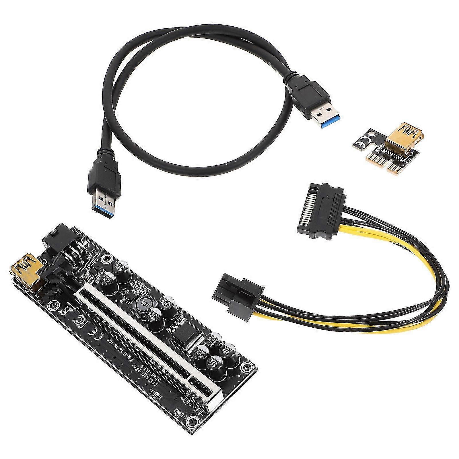Pci-E Riser Card GPU Mining Computer Setup Black Pcb Material Plug and Set