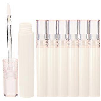 Piccoli tubetti di lucidalabbra vuoti, contenitori per balsamo labbra da donna, 6 pezzi, in plastica beige