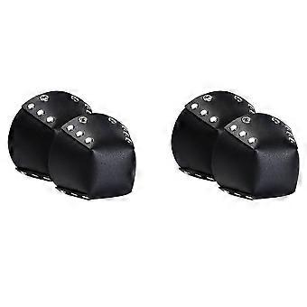 2 Paar Zehenschutzkappen aus PU-Leder für Rollschuhe, schwarz