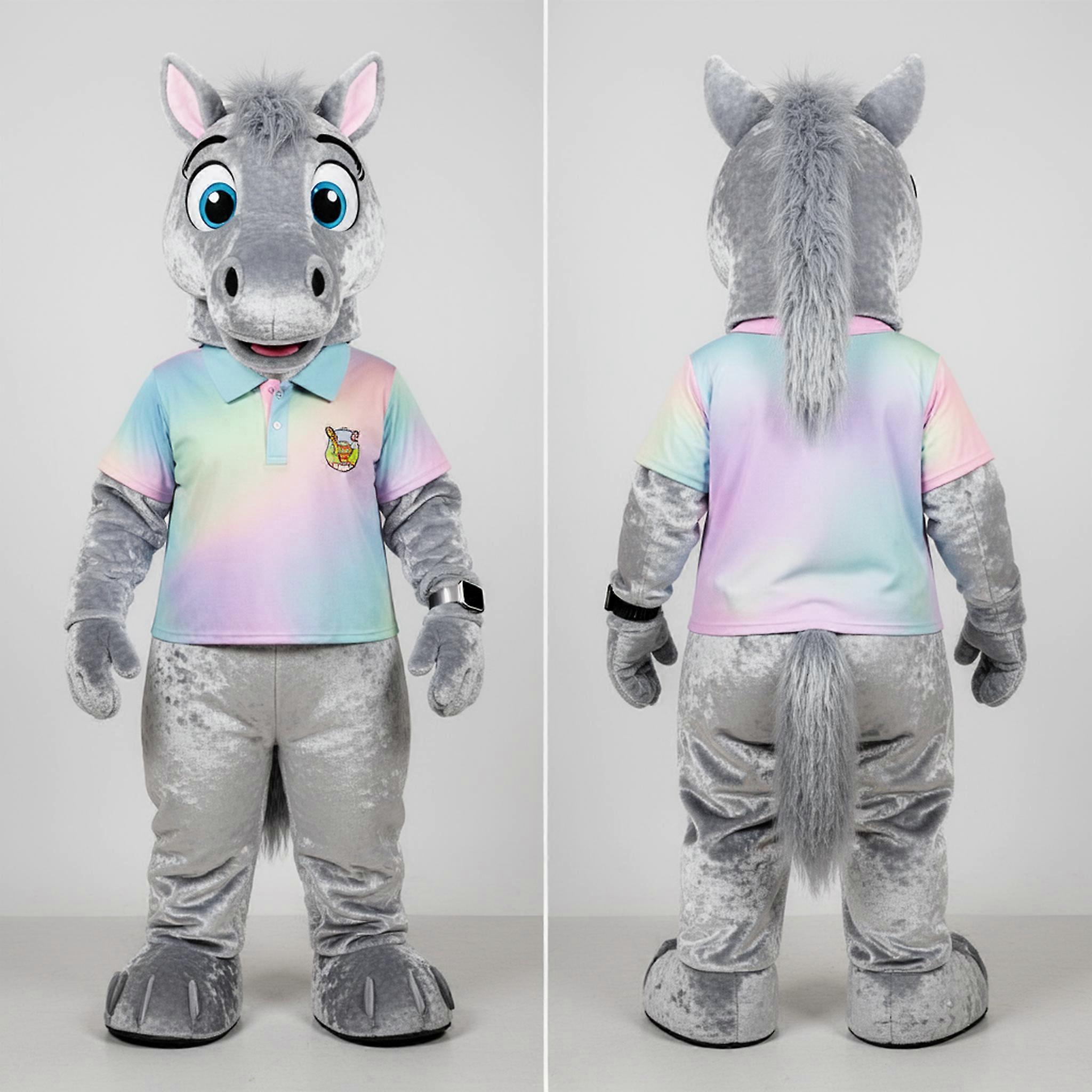 MASTICOT Silver Sleek Horse Mascot
