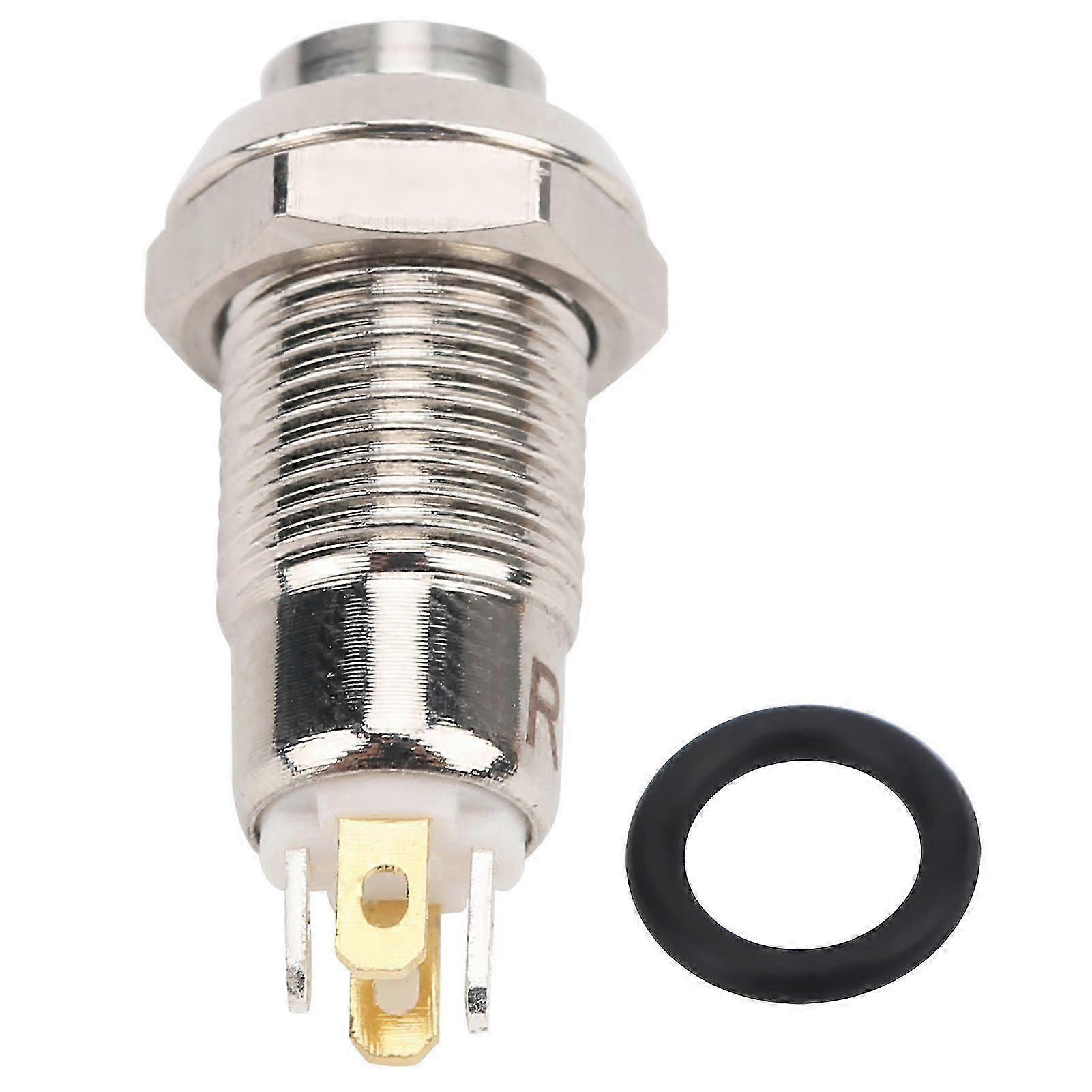 8mm Momentary Push Button Switch Waterproof Push Button Start Switch with Light 3VWhite