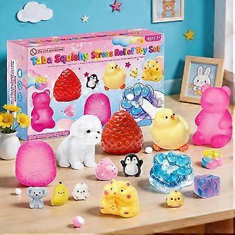 15-teiliges Taba Squishies-Set, niedliches Tier- und Frucht-Squishies-Set, weiches, sensorisches Fidget-Spielzeug, Partygeschenk, Geburtstagsgeschenk, Weihnachtsgeschenk für Kinder von 4-8 und 8-12 Jahren