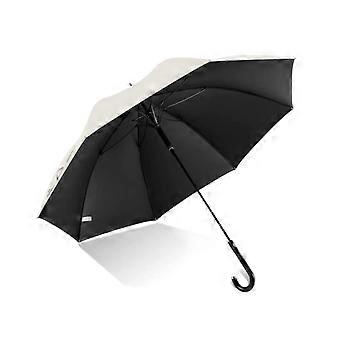 Large White Windproof Golf Umbrella with Long Handle and 8 Ribs GlassFiber Frame