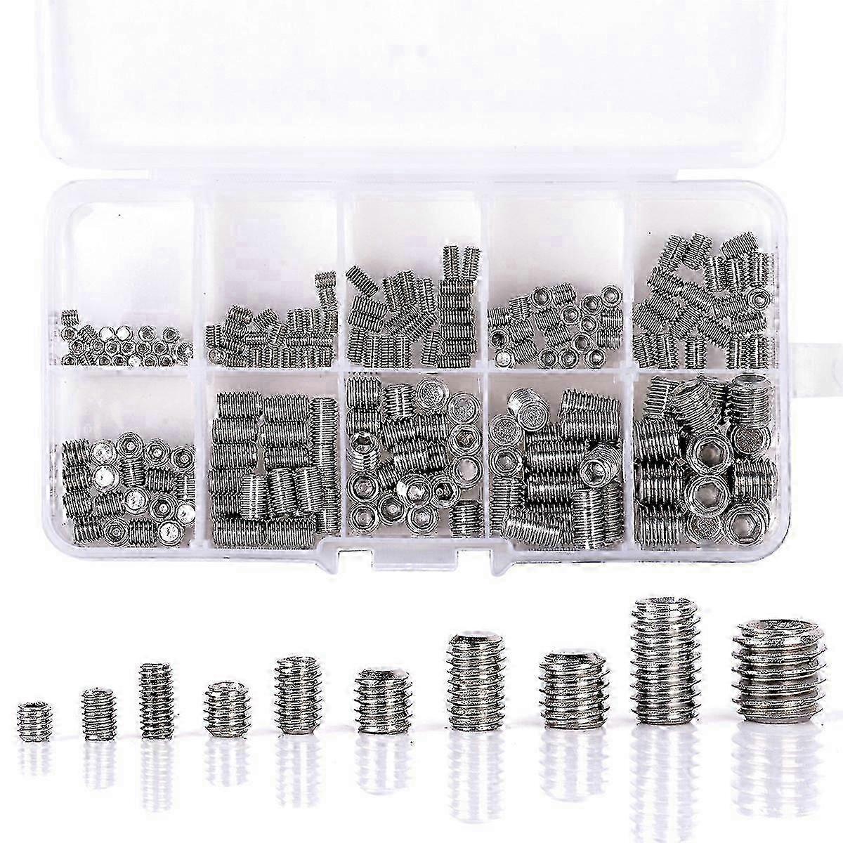 Stainless Steel Grub Screws Hex Socket Screw Assortment Kit