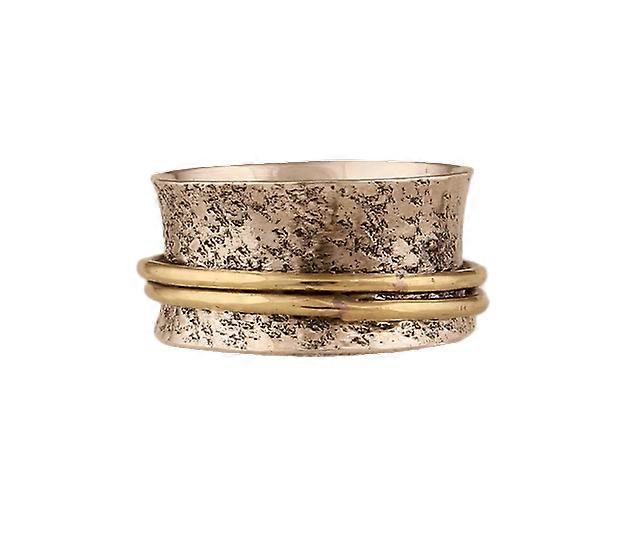 Hammered 925 Sterling Silver Oxidized Spinner Ring