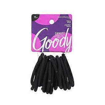 Goody Ouchless Super Stretch Hair Ties for Thick Hair Black 15 ct