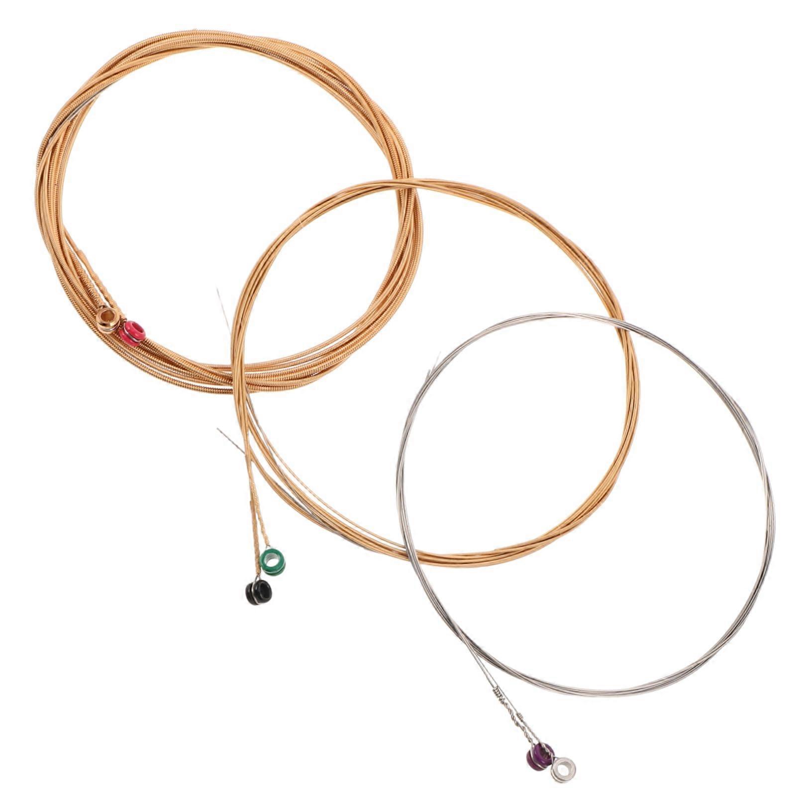 Acoustic Guitar Strings 6pcs Full Set Easy String Replacement Stable Tuning for Folk Guitars Beginners