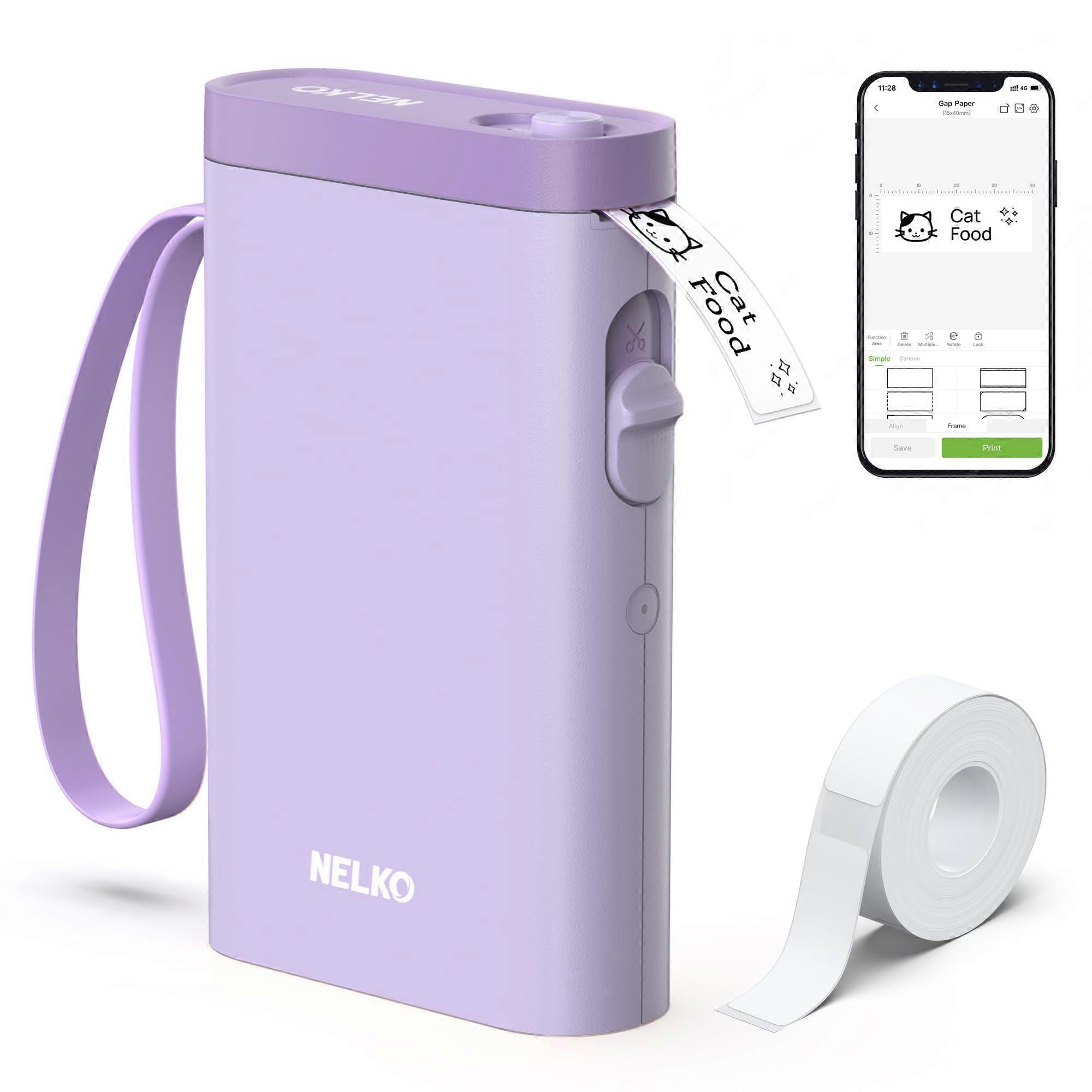 Draagbare Bluetooth stickerprinter, compacte etikettenmaker met 1 tape