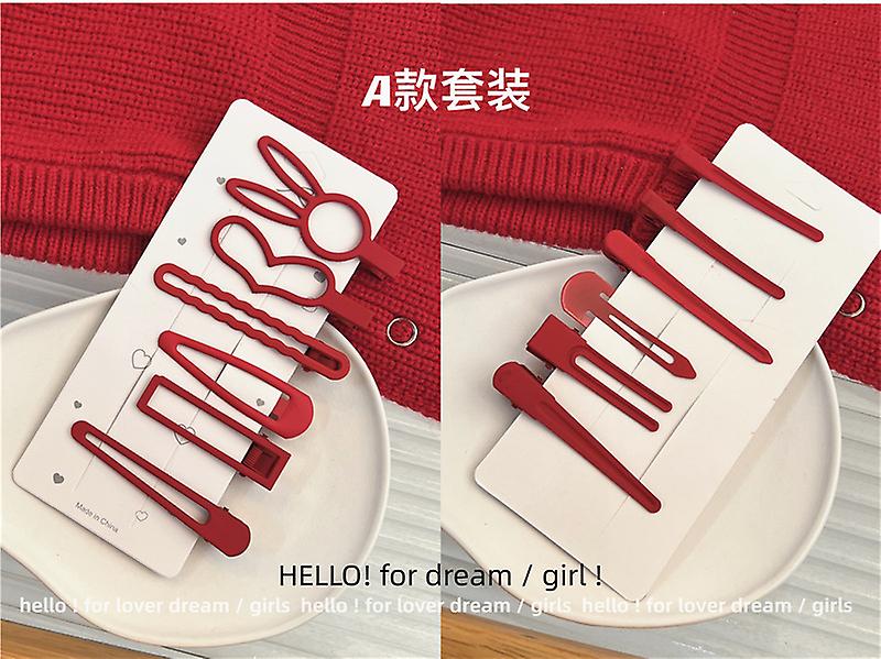 جديد أحمر دبوس الشعر مجموعة رذاذ الحب ليو كليب الجانب كليب الحلو وجميل فتاة نمط الشعر دبوس الشعر الملحقات