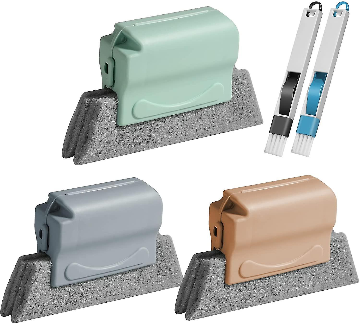 5pcs Magic Window Cleaner Brush, Handheld Gap Cleaner Tool For Window Gap Cleaner Brush, Quickly Clean All Window Slides And Cracks