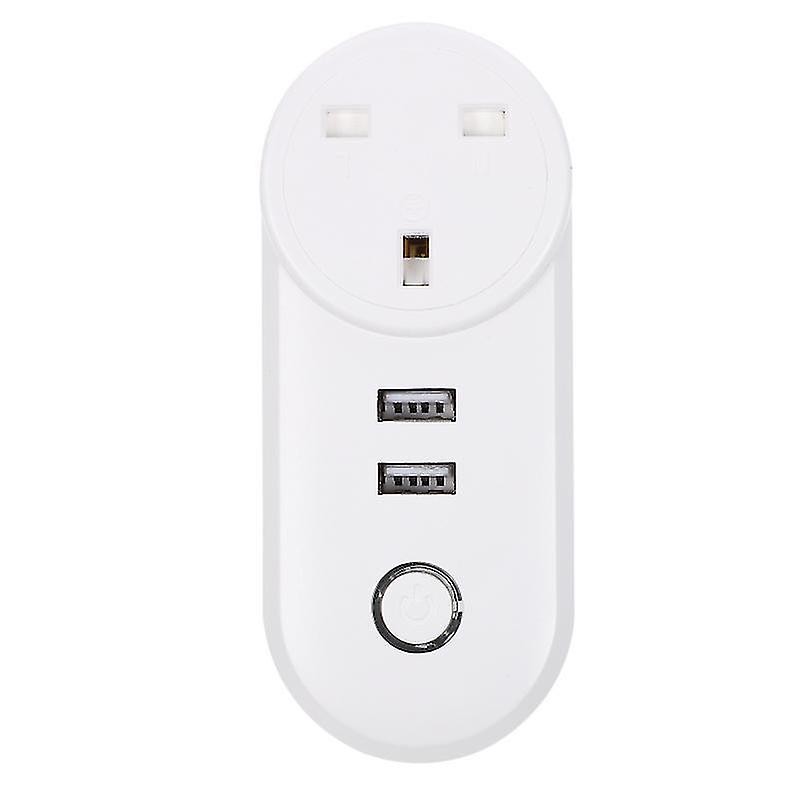 12X6.2x5 سم منافذ وآخذ طاقة بيضاء واي فاي قابس ذكي واي فاي مقبس طاقة ذكي مزدوج USB جورب ذكي
