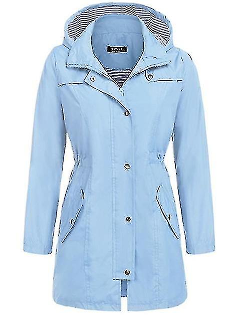 utendørs damer hette kvinner regnfrakk - himmelblå