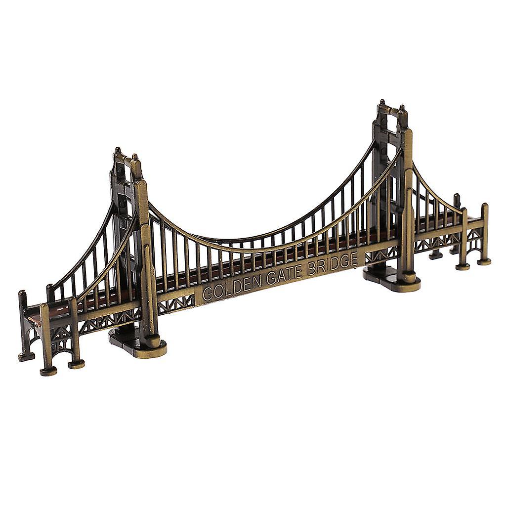 Decoración del modelo de edificio de metal retro Golden Gate Bridge Statue Cafe Decor