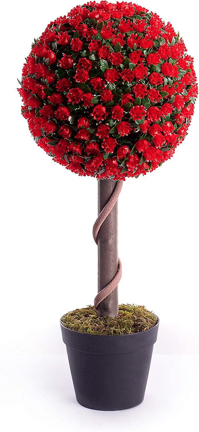 Best Artificial 2ft / 60cm Red Rose Ball Tree