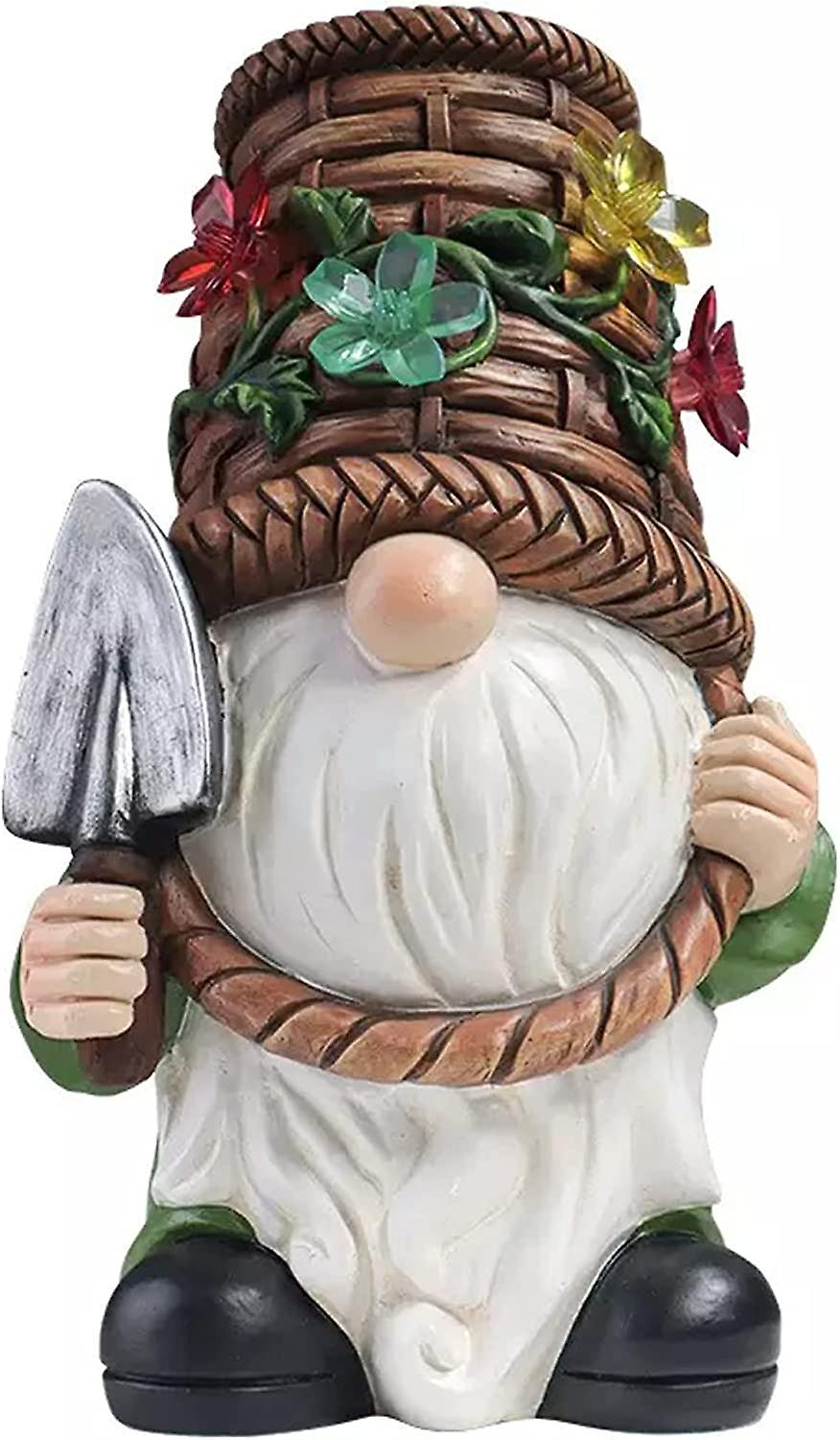 لطيف حديقة جنوم بستاني مع أضواء تعمل بالطاقة الشمسية ، 9.5 بوصة ، مادة راتنج مانعة للعوامل الجوية