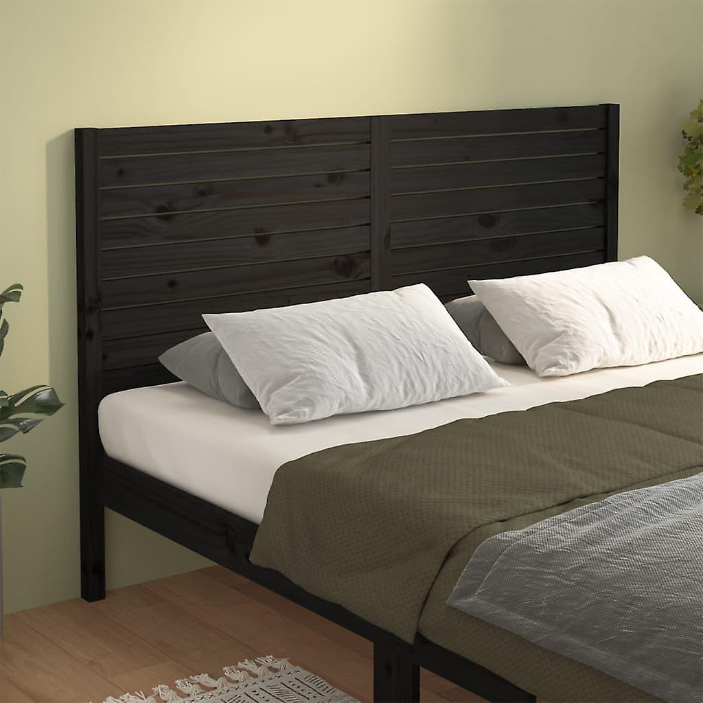Headboard Black 156x4x100 cm Solid Pine Wood