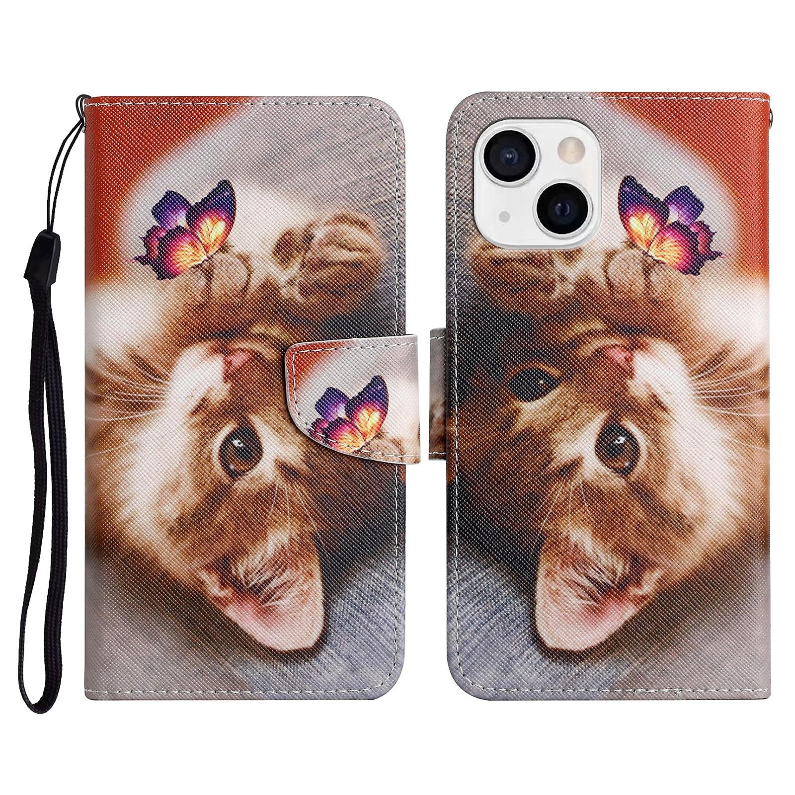 Painted Pattern Leather Case For iPhone 13 mini